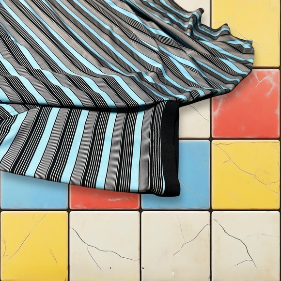 Peter‎ Millar Polo Shirt Mens XL Blue Black Striped Summer Comfort Golf Stretch - Picture 10 of 12